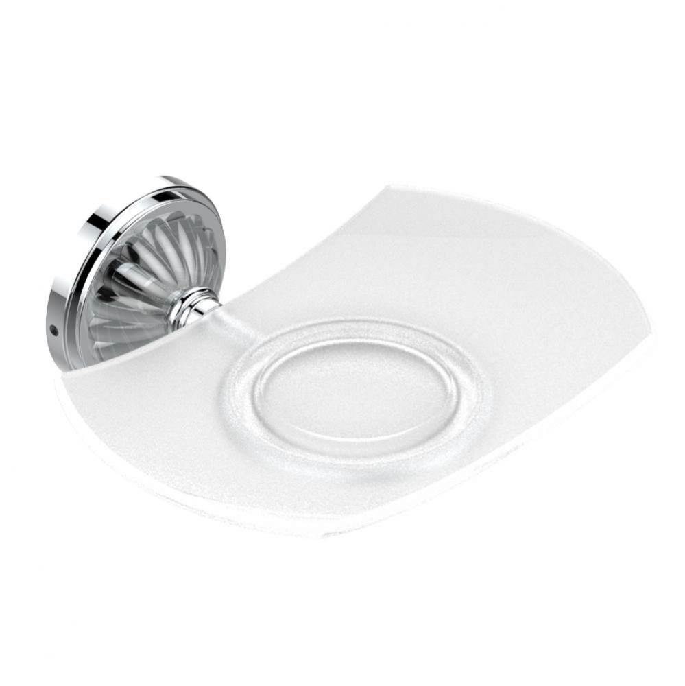 Glass soap dish, wall mounted