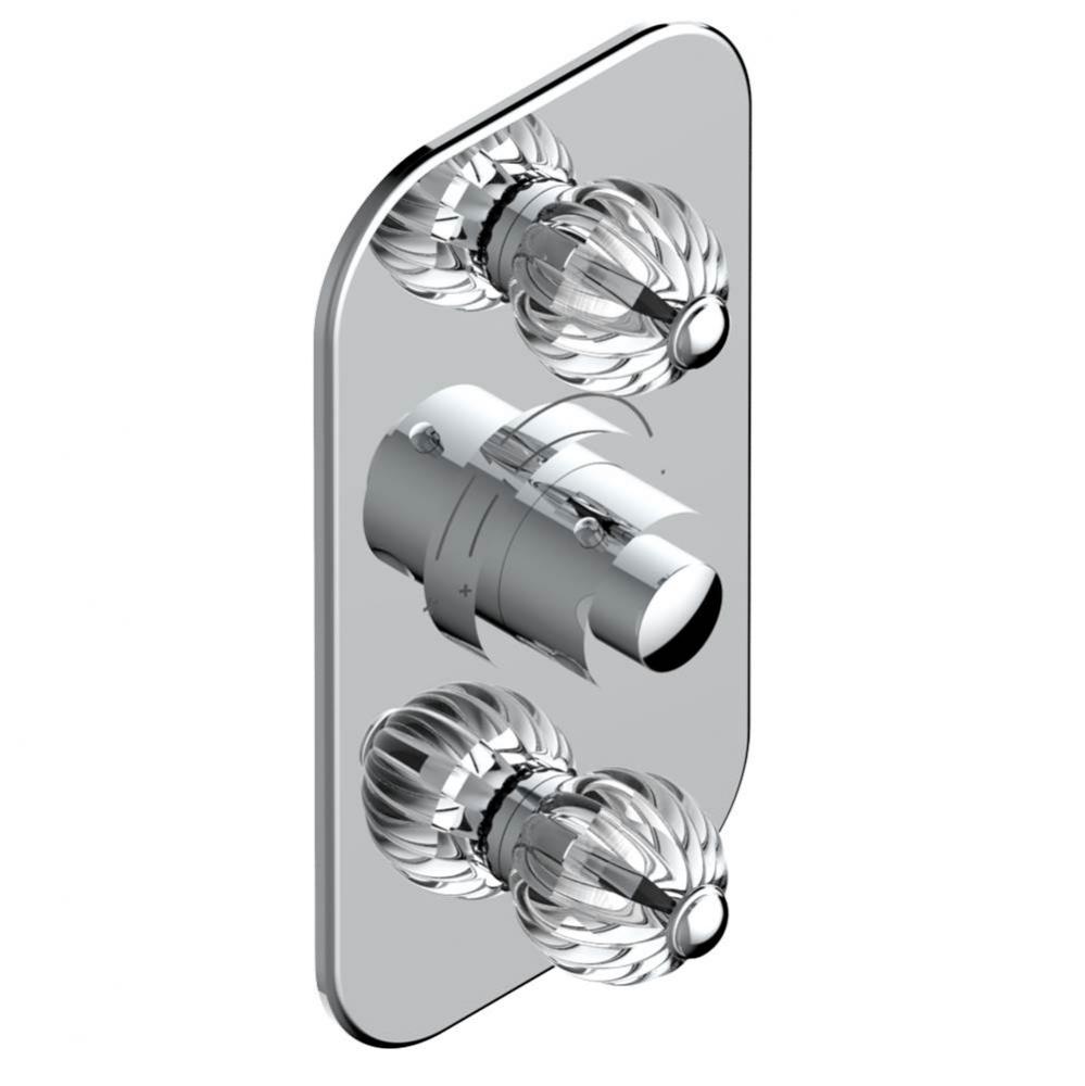 Trim for THG thermostatic valve 2 volume controls, rough part supplied with fixing box ref. 5 400A