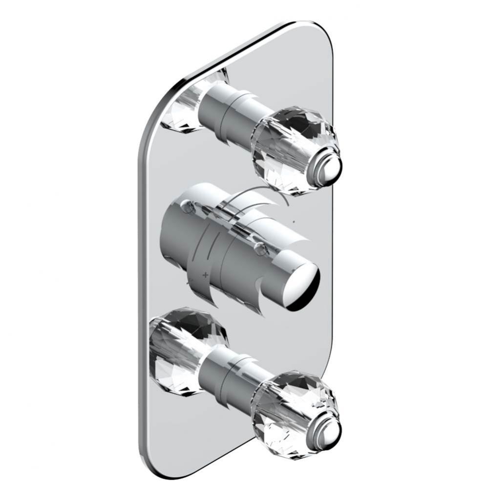 Trim for THG thermostatic valve 2 volume controls, rough part supplied with fixing box ref. 5 400A