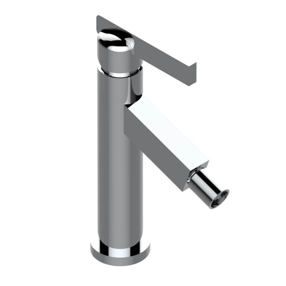 Single lever bidet faucet with drain