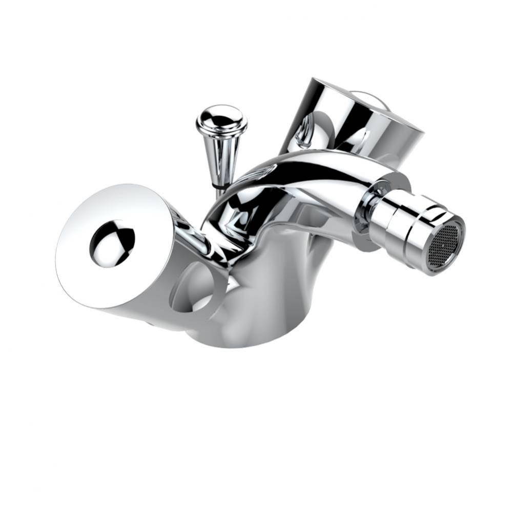 Single hole bidet faucet with drain