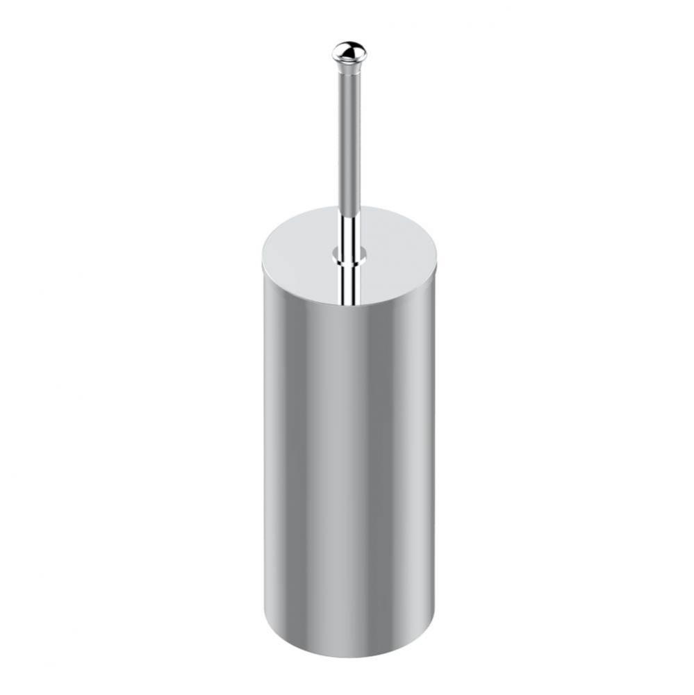 Metal toilet brush holder with brush with cover floor mounted