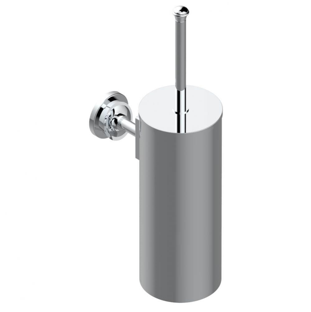 Metal toilet brush holder with brush with cover wall mounted