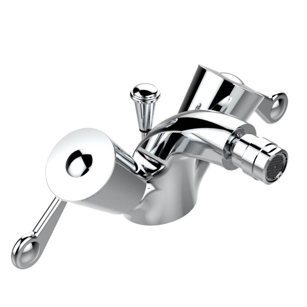 Single hole bidet faucet with drain