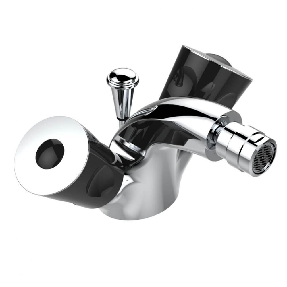 Single hole bidet faucet with drain