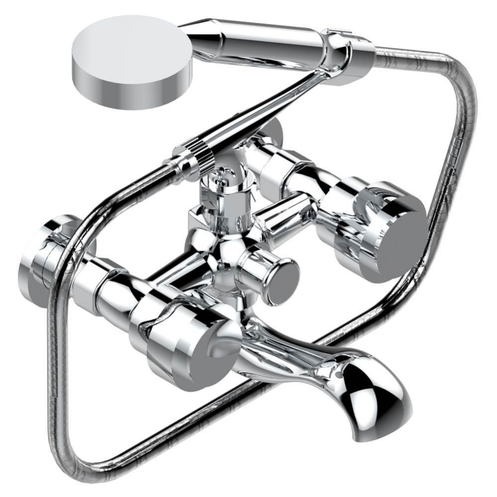 U4A-13B/US - Exposed Tub Filler With Cradle Handshower Wall Mounted