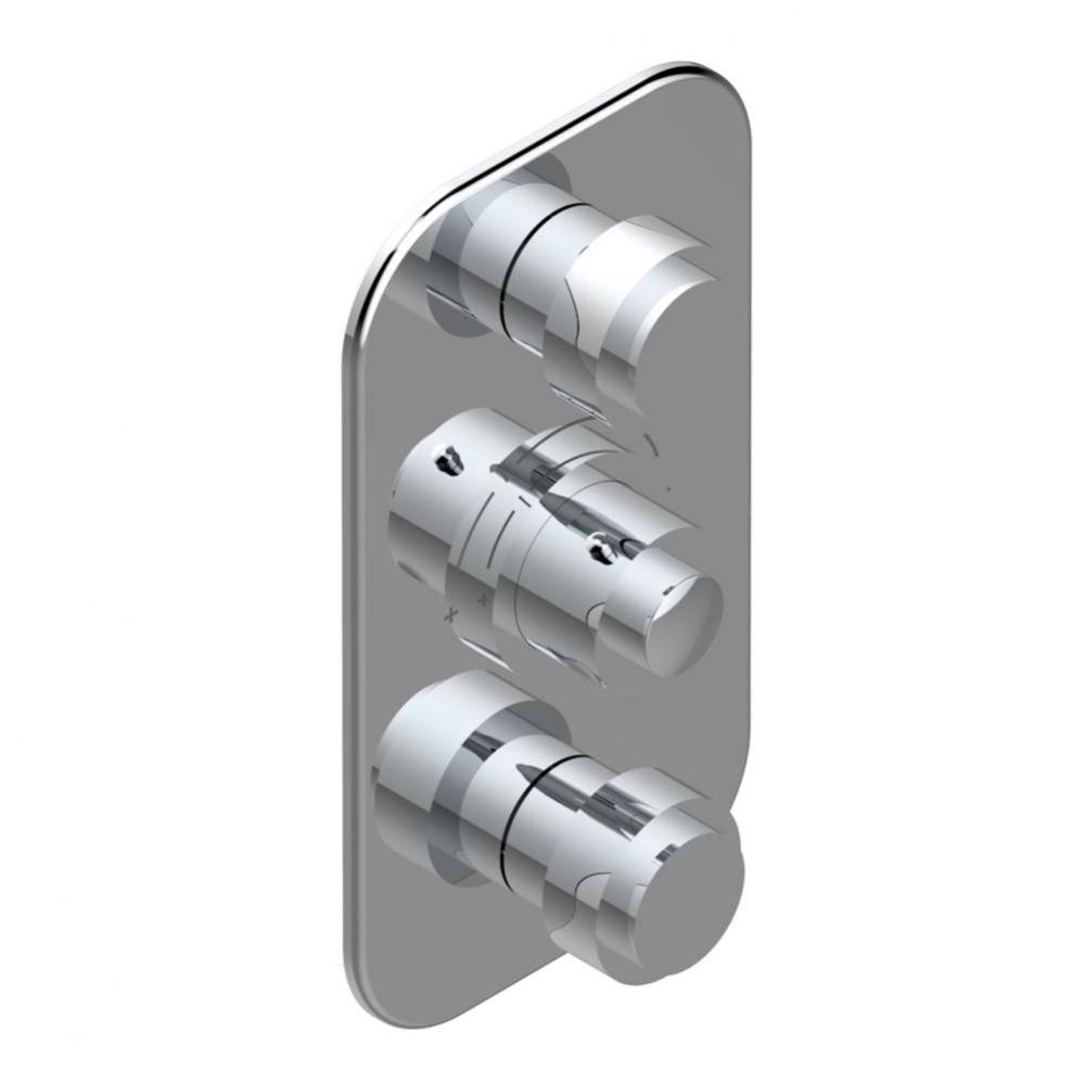 Trim for THG thermostatic valve 2 volume controls, rough part supplied with fixing box ref. 5 400A