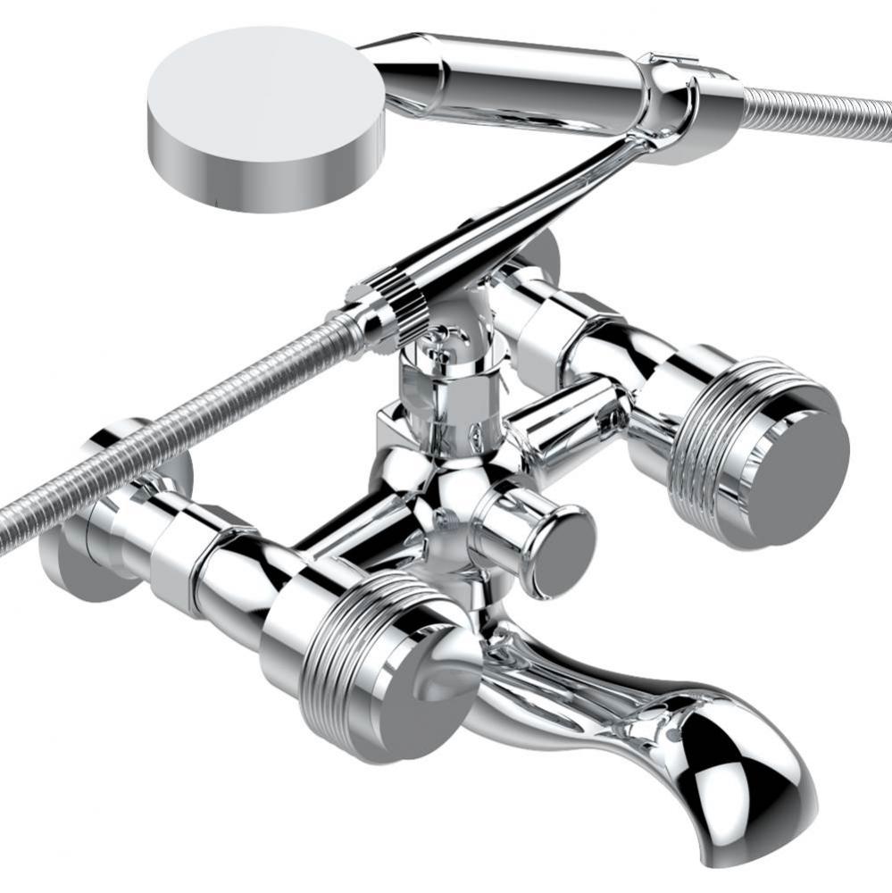 U4B-13B/US - Exposed Tub Filler With Cradle Handshower Wall Mounted