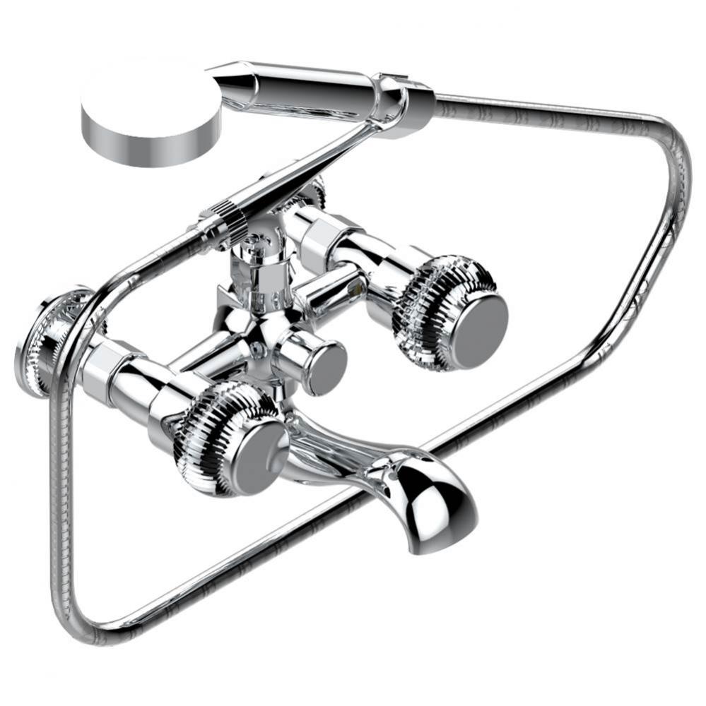 U4D-13B/US - Exposed Tub Filler With Cradle Handshower Wall Mounted