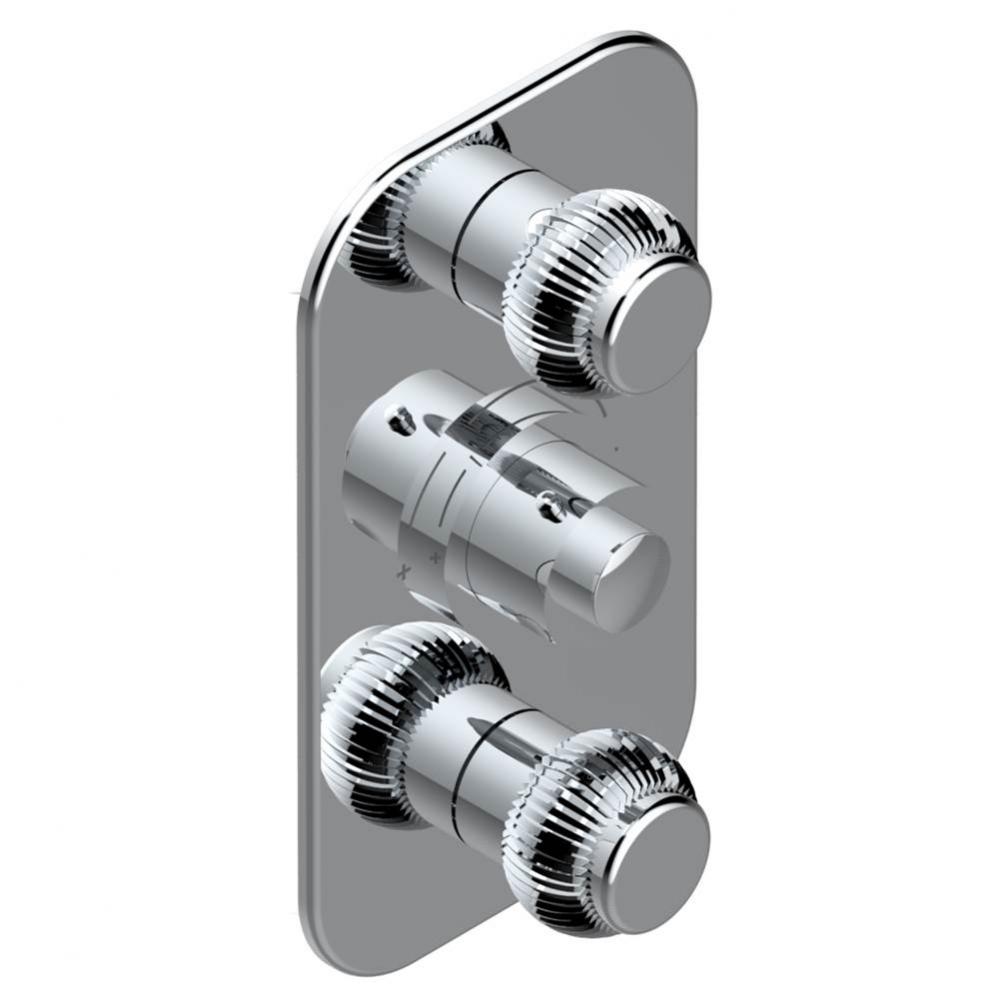 Trim for THG thermostatic valve 2 volume controls, rough part supplied with fixing box ref. 5 400A