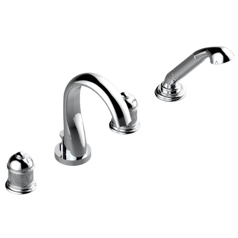 Roman tub set with divertor spout and handshower, 3/4'' valves