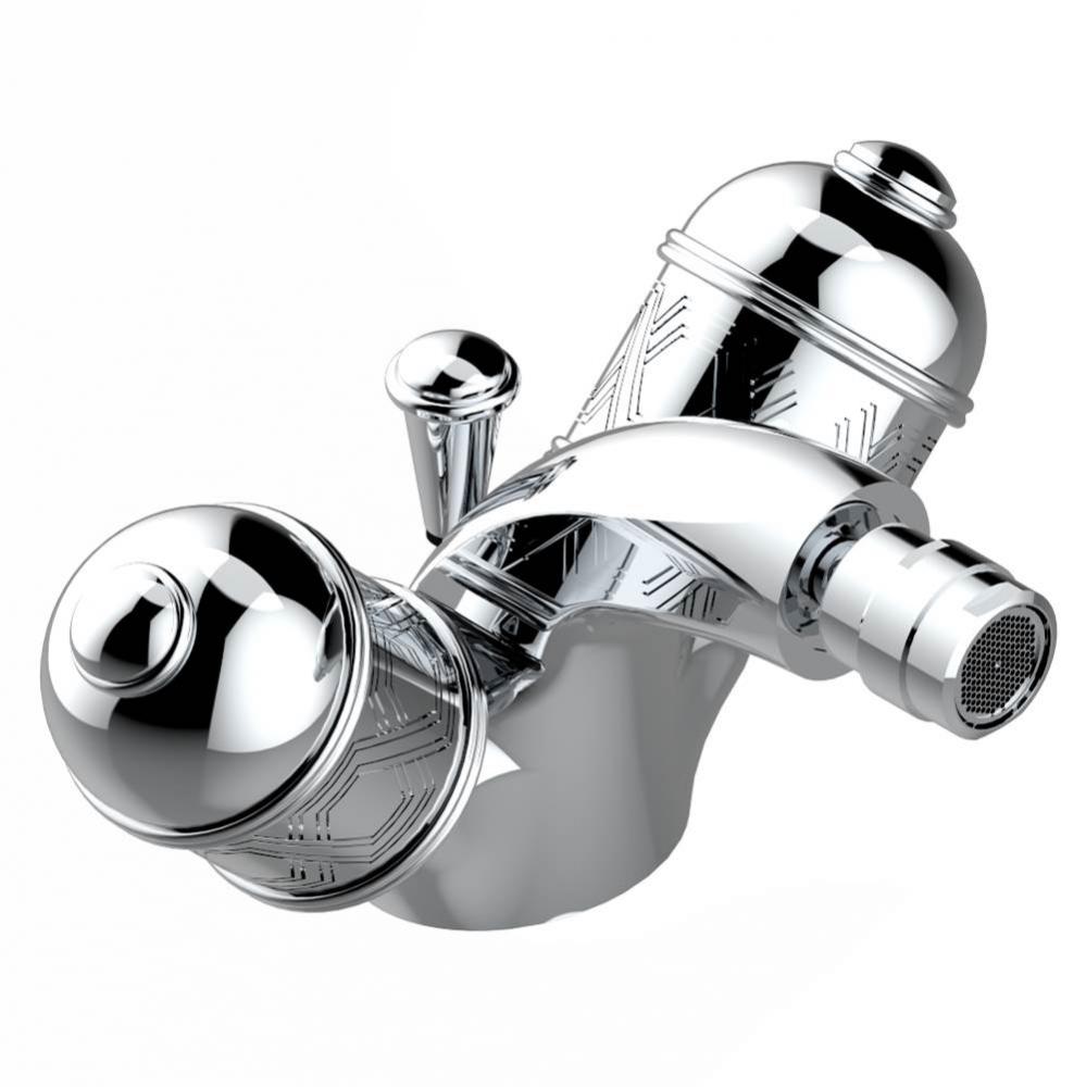 Single hole bidet faucet with drain