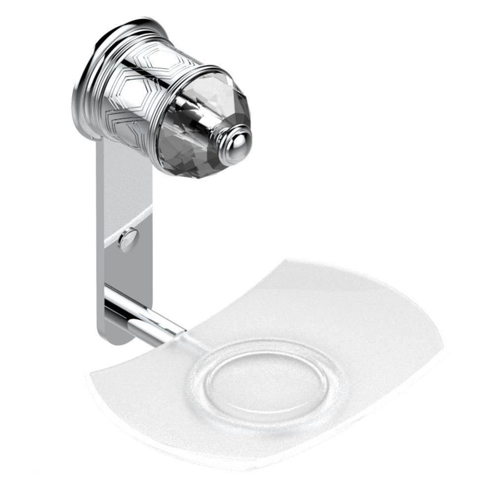 Glass soap dish, wall mounted