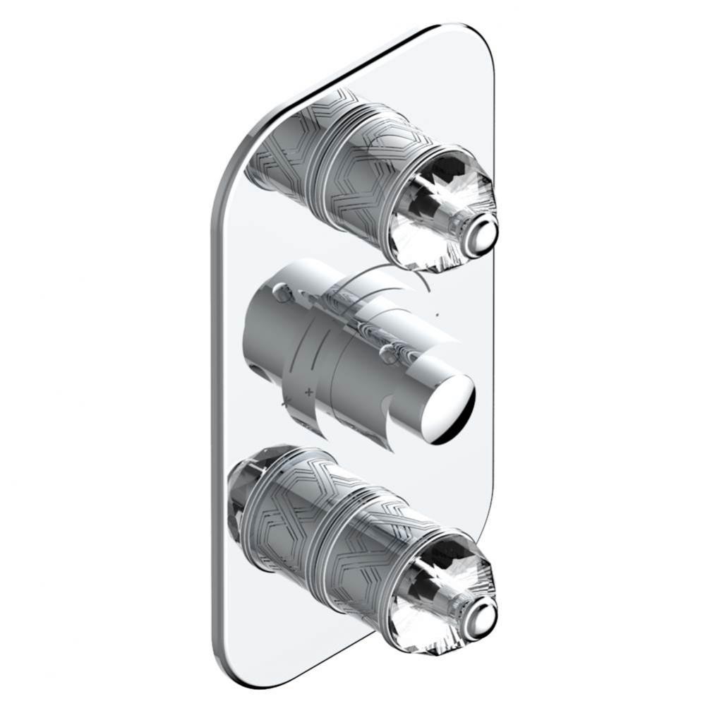 Trim for THG thermostatic valve 2 volume controls, rough part supplied with fixing box ref. 5 400A