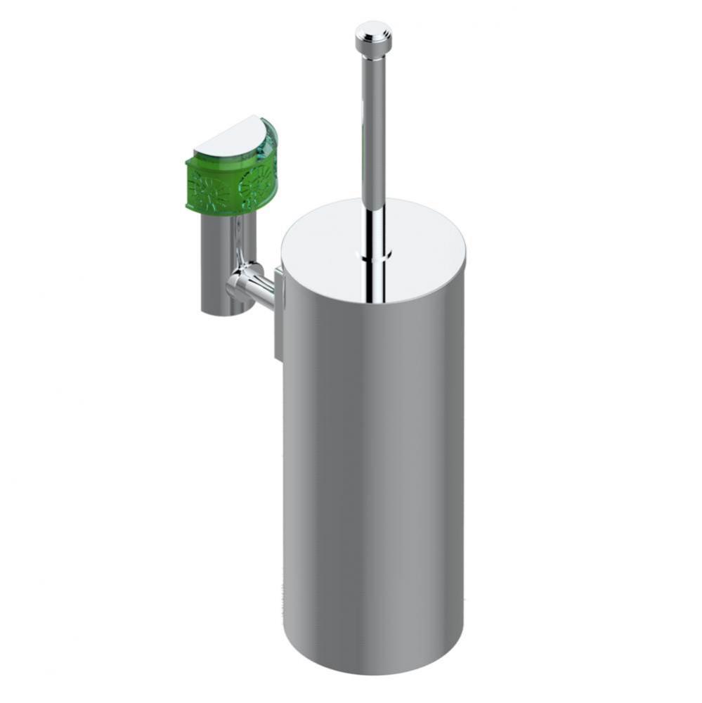 Metal toilet brush holder with brush with cover wall mounted