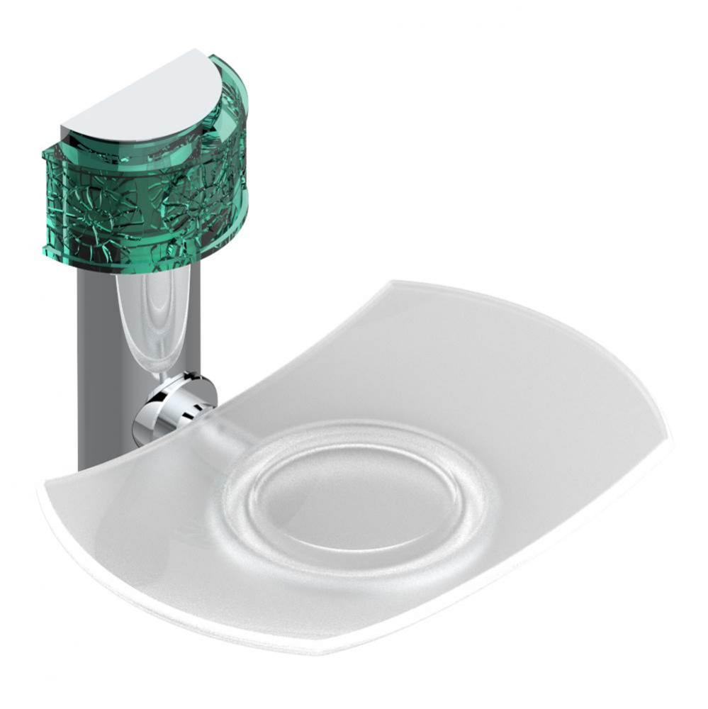 Glass soap dish, wall mounted