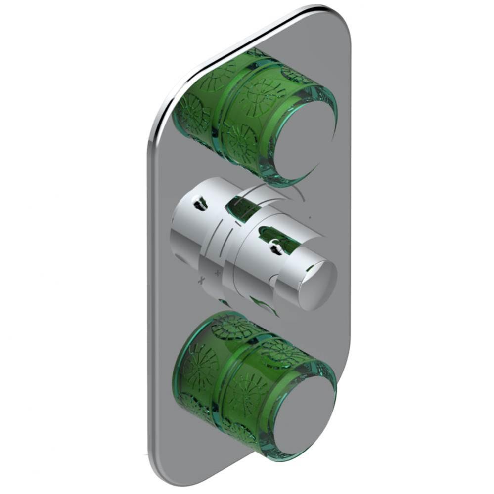 Trim for THG thermostatic valve 2 volume controls, rough part supplied with fixing box ref. 5 400A