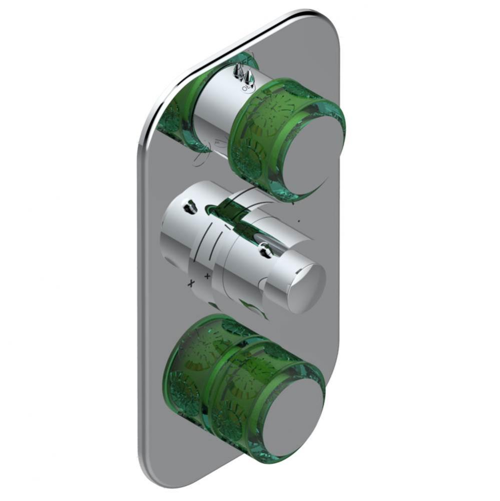 Trim for thg thermostat with 2-way diverter and on/off control, rough part supplied with fixing bo