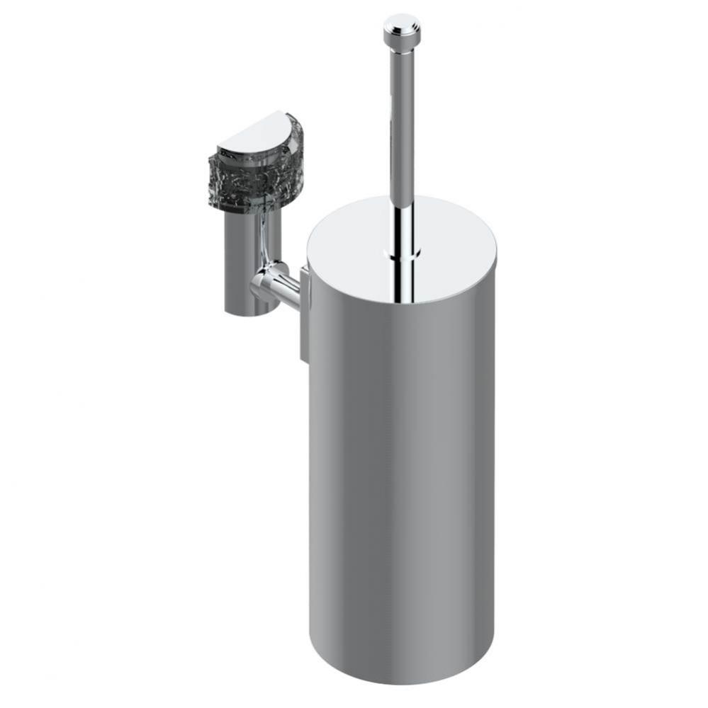 Metal toilet brush holder with brush with cover wall mounted