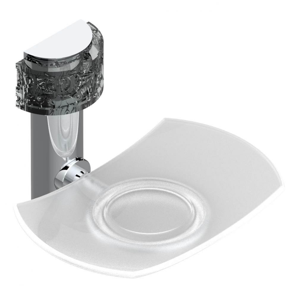 Glass soap dish, wall mounted