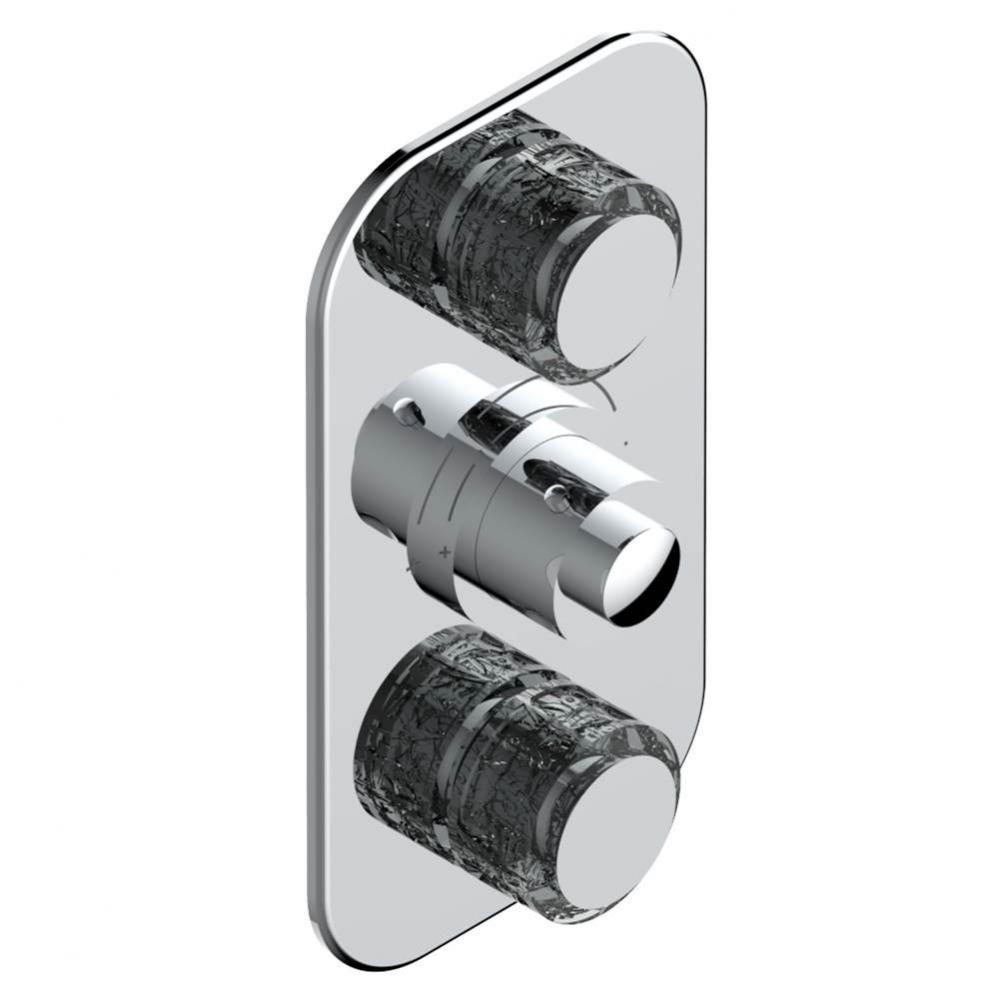 Trim for THG thermostatic valve 2 volume controls, rough part supplied with fixing box ref. 5 400A