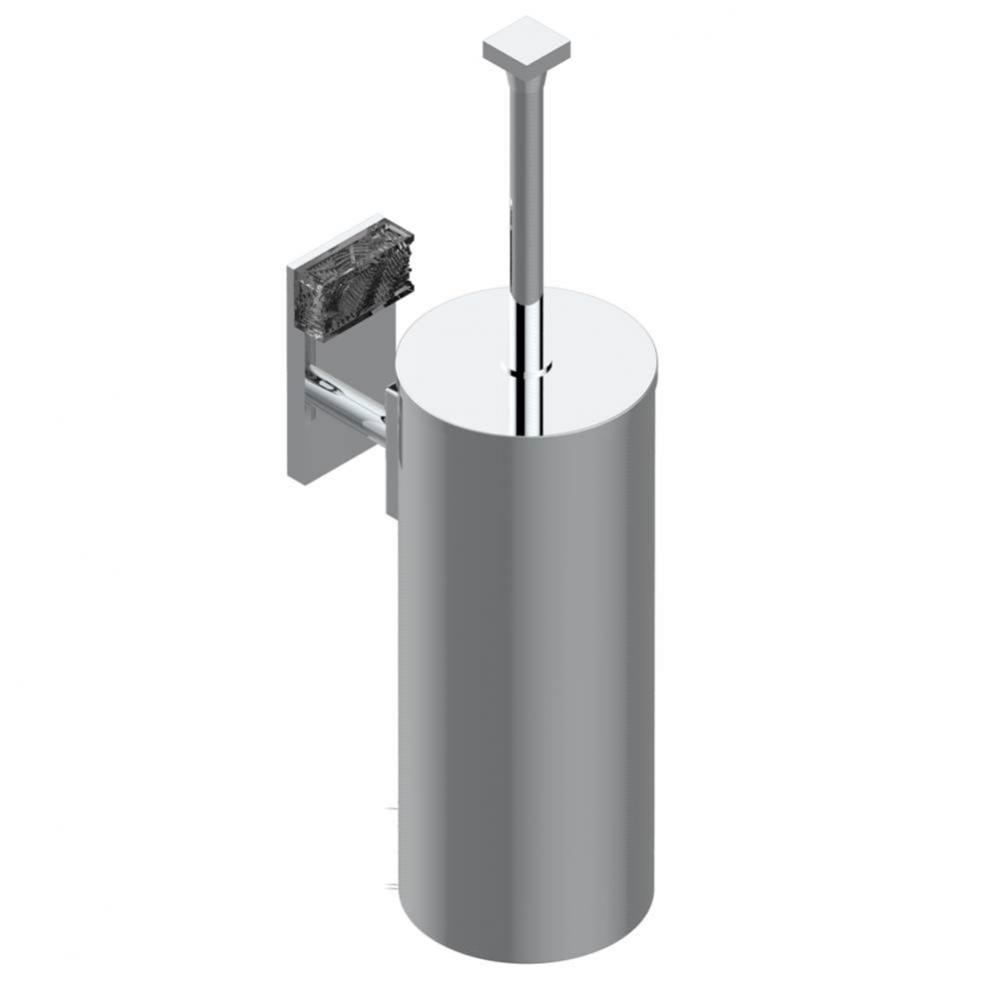 Metal toilet brush holder with brush with cover wall mounted