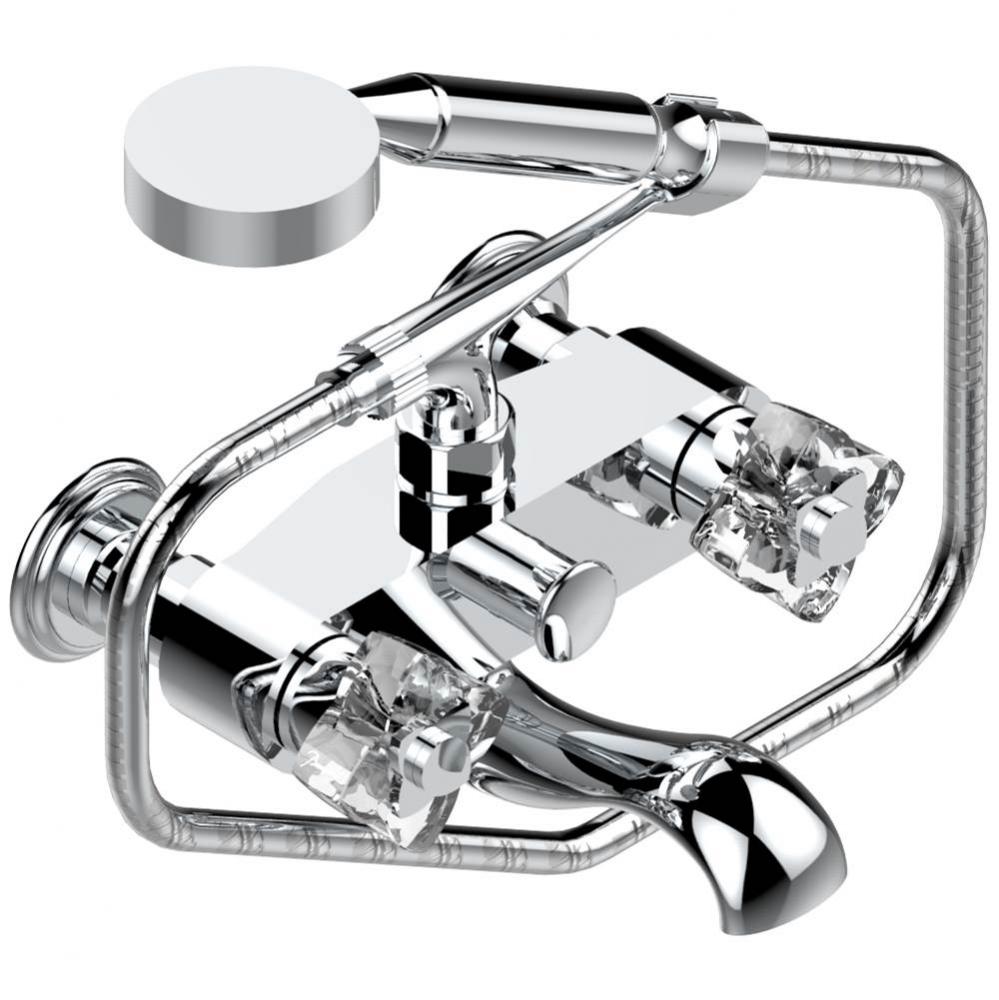 U6A-13B/US - Exposed Tub Filler With Cradle Handshower Wall Mounted