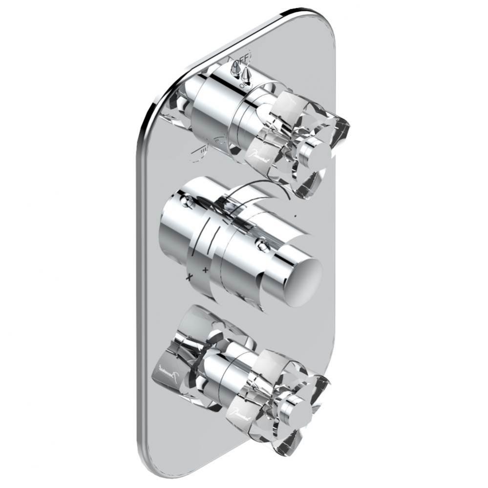 Trim for thg thermostat with 2-way diverter and on/off control, rough part supplied with fixing bo