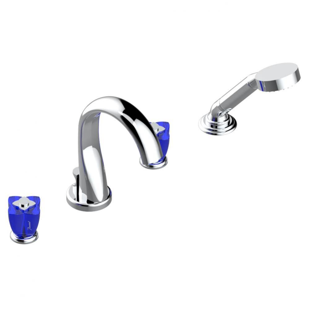 U6B-112BUS - Deck Mounted Tub Filler With Diverter Spout And Handshower 3/4'' Valves