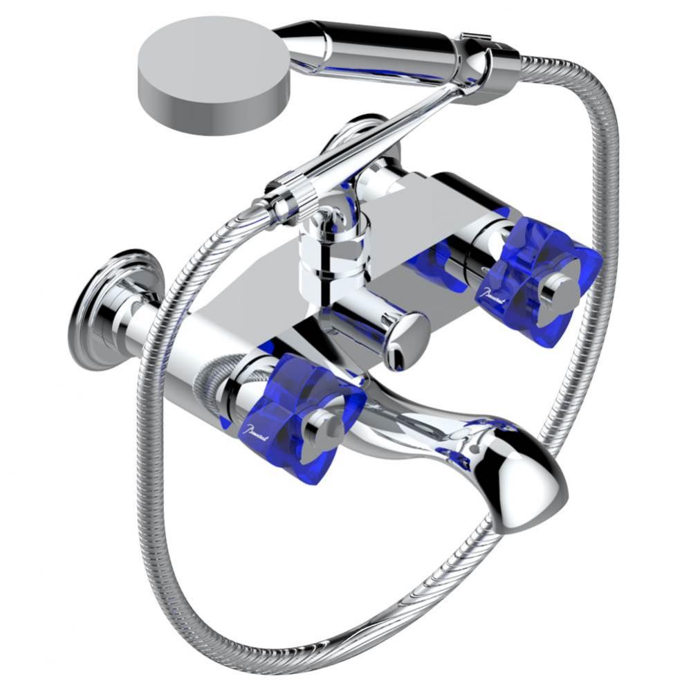 U6B-13B/US - Exposed Tub Filler With Cradle Handshower Wall Mounted