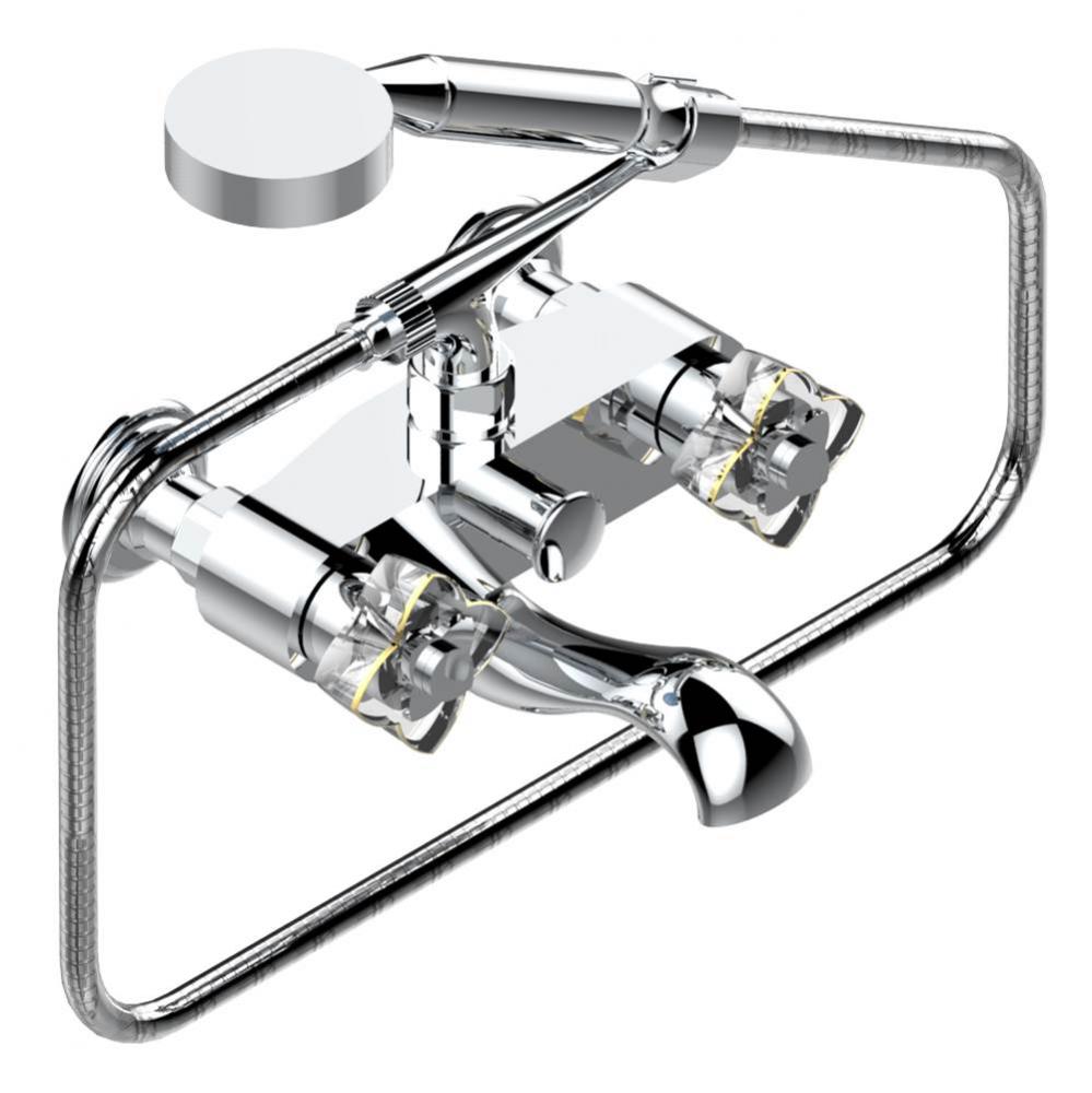 U6E-13B/US - Exposed Tub Filler With Cradle Handshower Wall Mounted