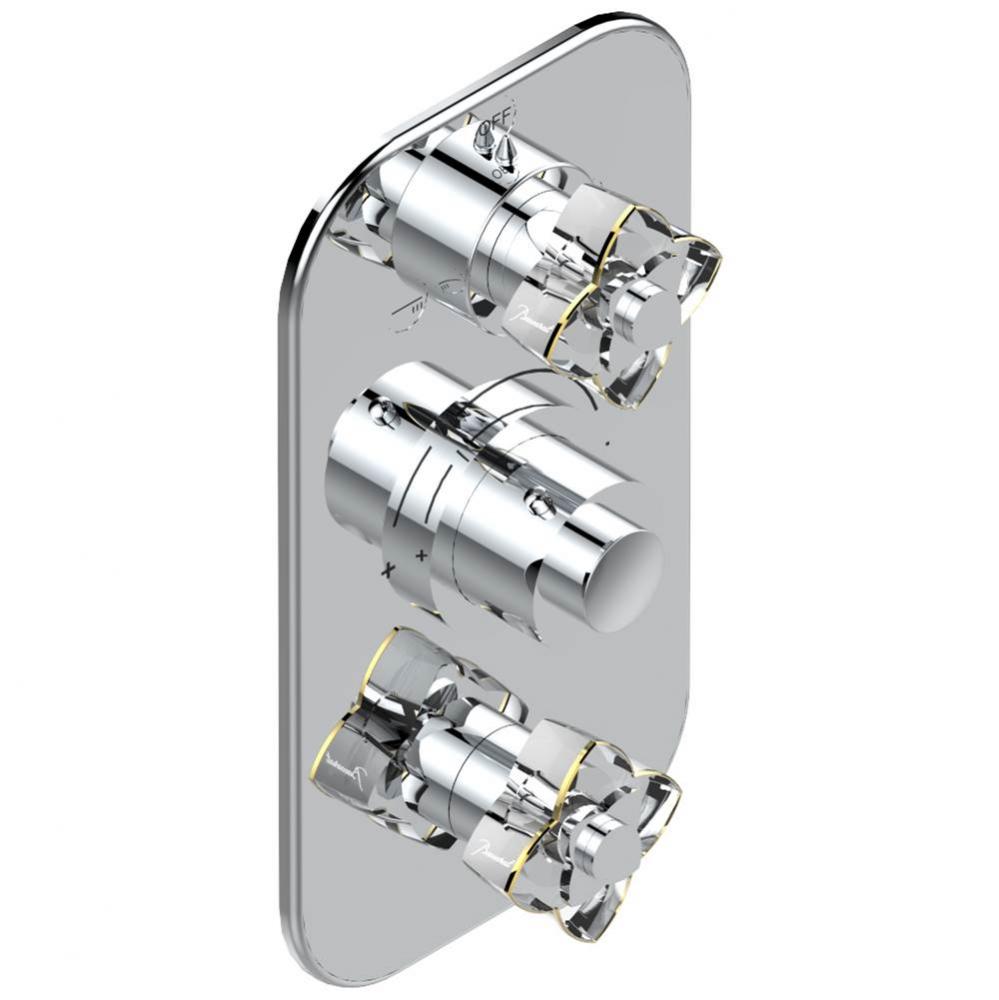 Trim for thg thermostat with 2-way diverter and on/off control, rough part supplied with fixing bo