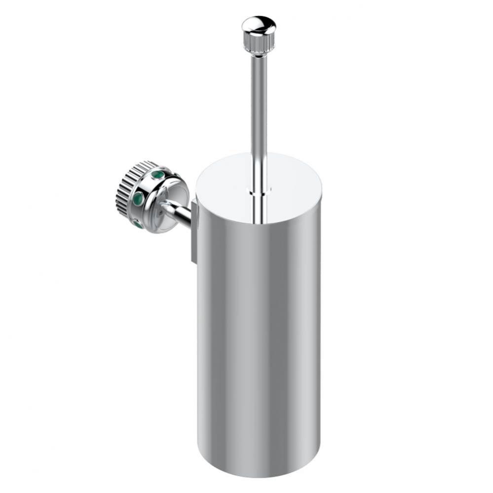 Metal toilet brush holder with brush with cover wall mounted