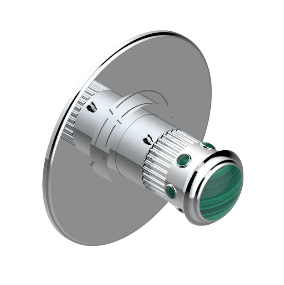 Trim for THG thermostatic valve, rough part supplied with fixing box ref. 5 200AE/US - Round plate