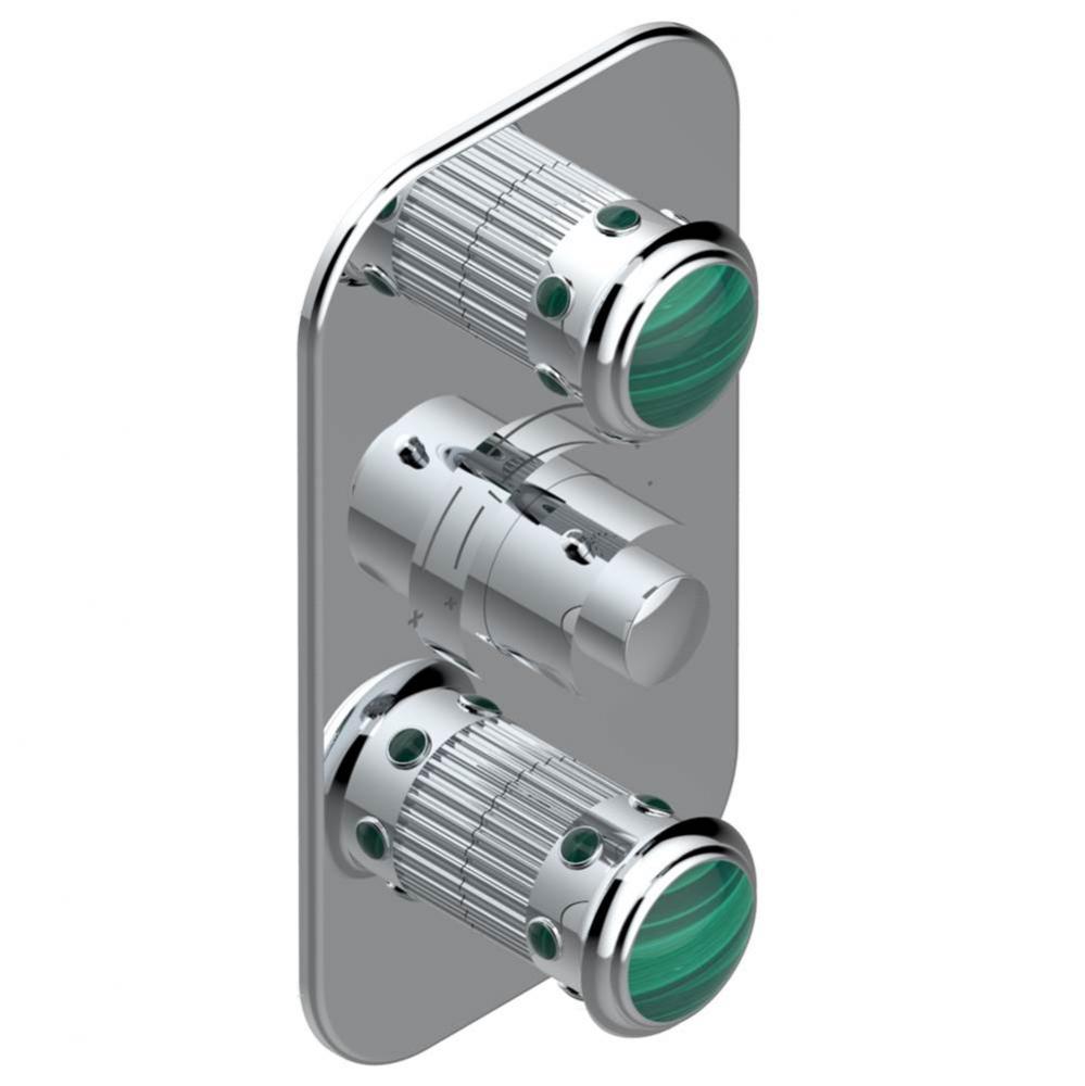 Trim for THG thermostatic valve 2 volume controls, rough part supplied with fixing box ref. 5 400A