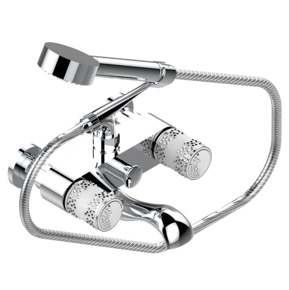 U8A-13B/US - Exposed Tub Filler With Cradle Handshower Wall Mounted