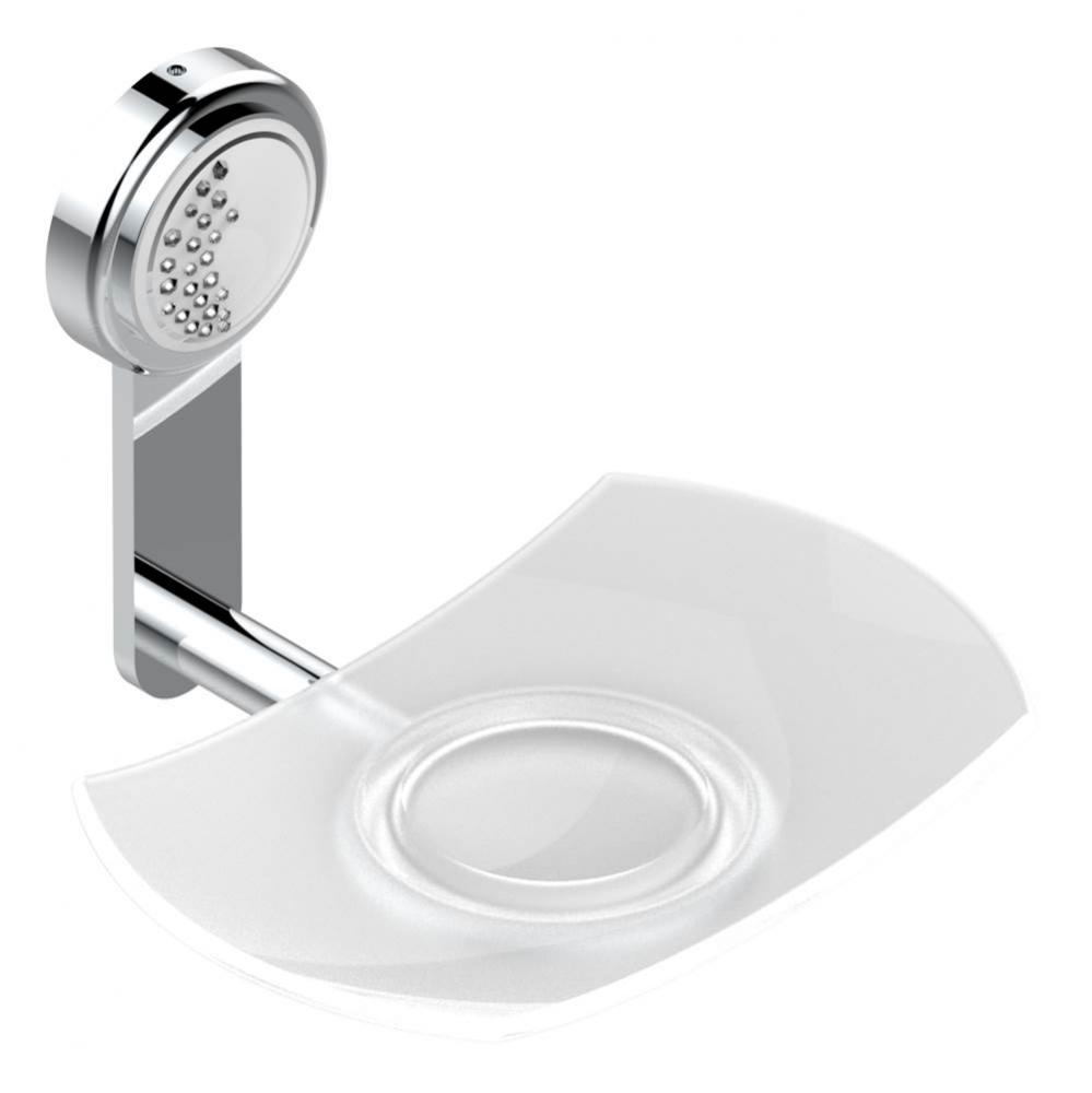 Glass soap dish, wall mounted