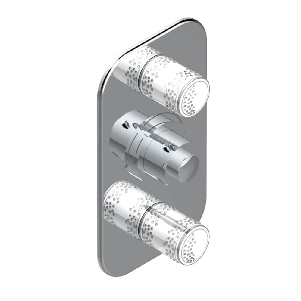 Trim for THG thermostatic valve 2 volume controls, rough part supplied with fixing box ref. 5 400A