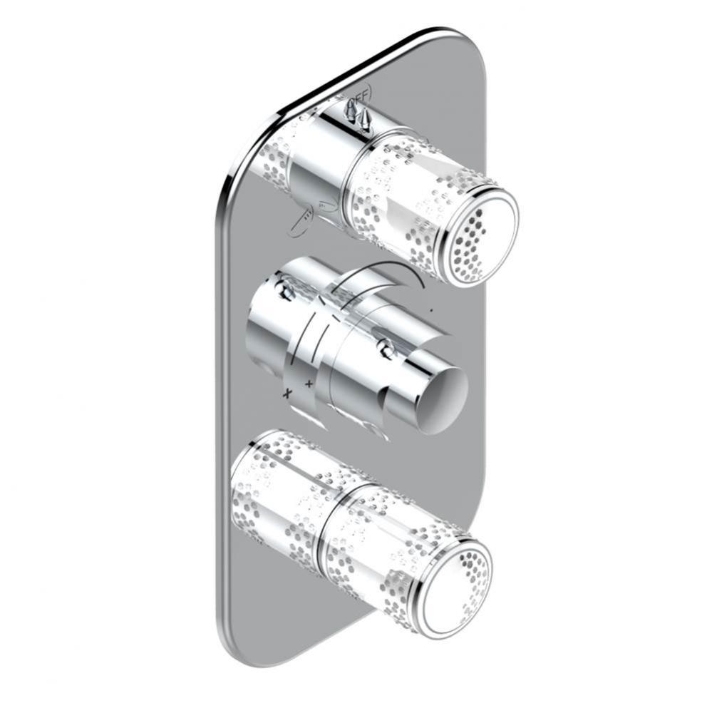 Trim for thg thermostat with 2-way diverter and on/off control, rough part supplied with fixing bo