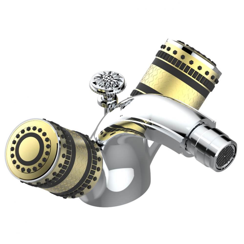 Single hole bidet faucet with drain