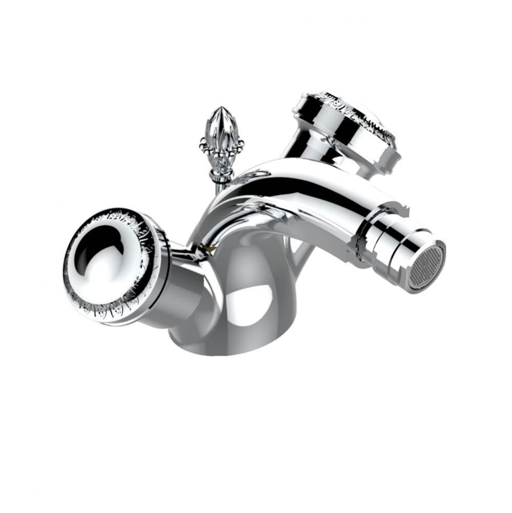 Single hole bidet faucet with drain