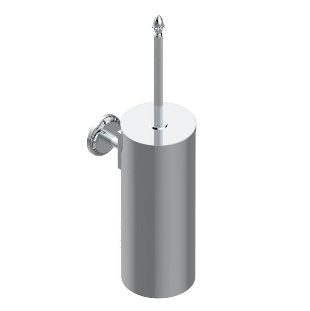 Metal toilet brush holder with brush with cover wall mounted