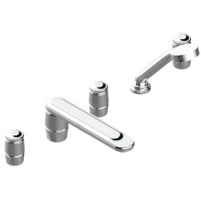 THG U8D-1132SGUS-A02 - Roman Tub Set With 2 x 3/4'' Valves And Rim Mounted Ceramic Mixer With Progressive Cartr