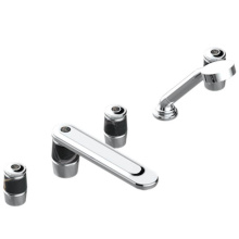 THG U8H-1132SGUS-A02 - Roman Tub Set With 2 x 3/4'' Valves And Rim Mounted Ceramic Mixer With Progressive Cartr