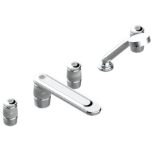 THG U8K-1132SGUS-A02 - Roman Tub Set With 2 x 3/4'' Valves And Rim Mounted Ceramic Mixer With Progressive Cartr