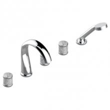 THG A4J-1132SGUS-A08 - Roman Tub Set With 2 x 3/4'' Valves And Rim Mounted Ceramic Mixer With Progressive Cartr