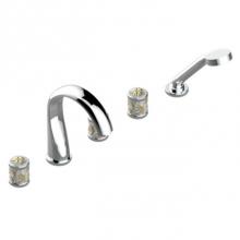 THG A4L-1132SGUS-A08 - Roman Tub Set With 2 x 3/4'' Valves And Rim Mounted Ceramic Mixer With Progressive Cartr