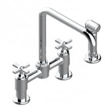 THG G7C-159DM/US-H03 - Two Hole Bridge Kitchen Faucet With Side Spray