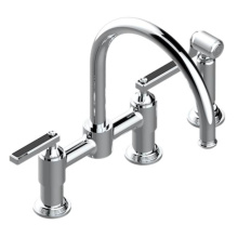 THG U9F-159DM/US-A08 - Two Hole Bridge Kitchen Faucet With Side Spray