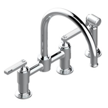 THG U9H-159DM/US-A02 - Two Hole Bridge Kitchen Faucet With Side Spray